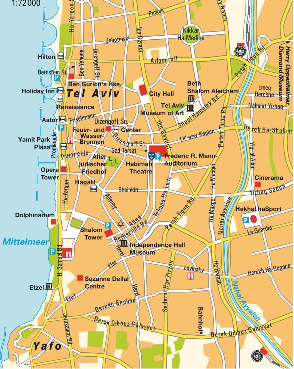 mapa de Tel Aviv