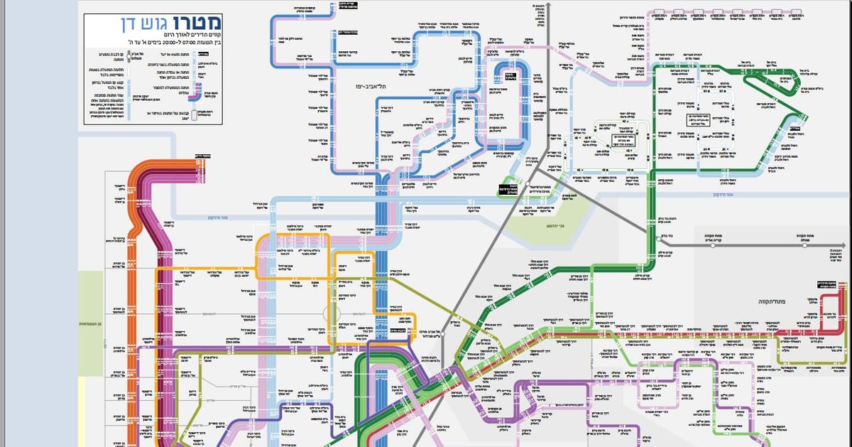 autobús mapa Tel Aviv