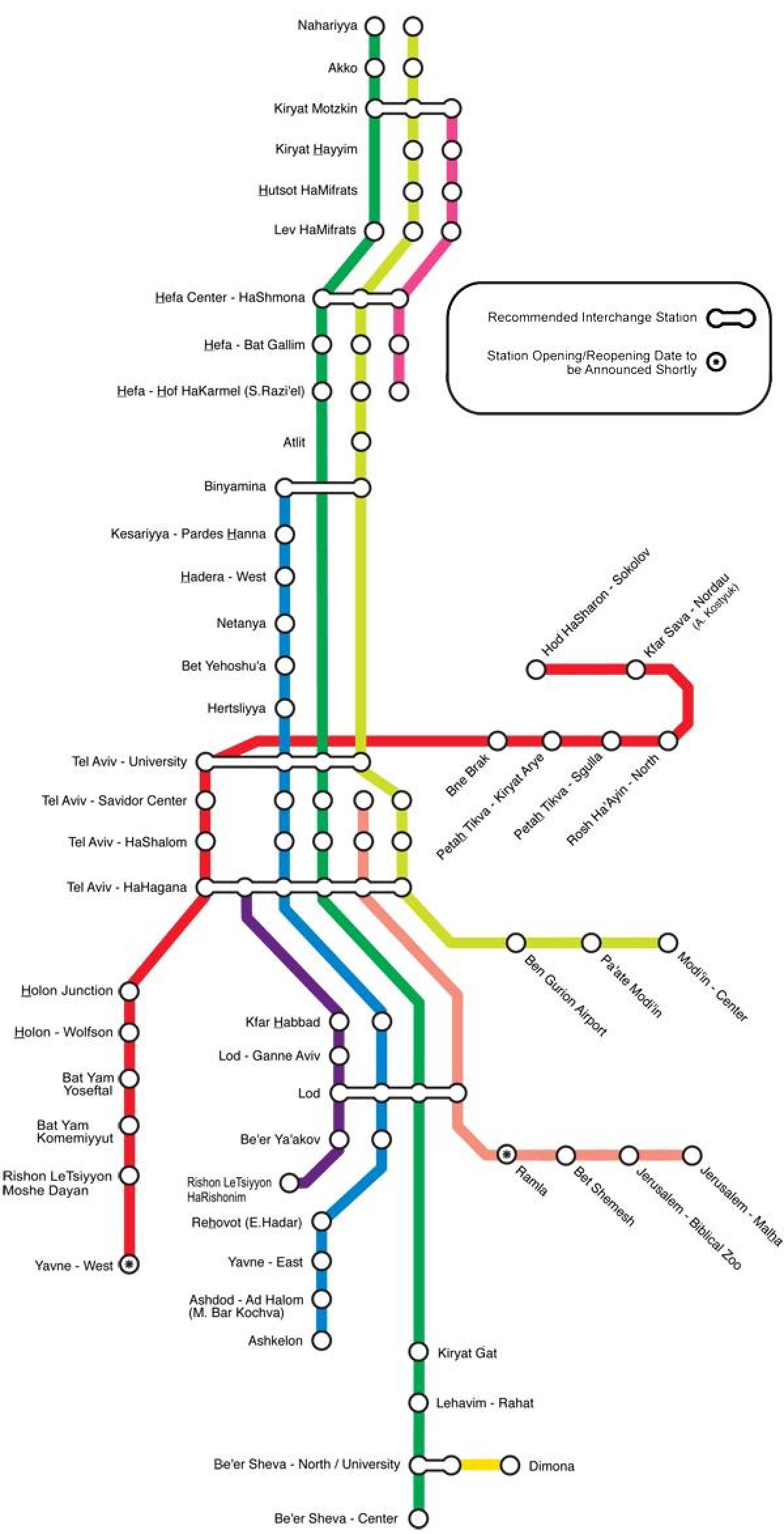 Tel Aviv estacións ferroviarias mapa