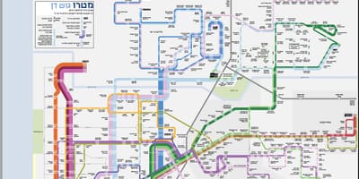 Autobús mapa Tel Aviv
