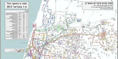 Tel Aviv rutas de autobuses mapa