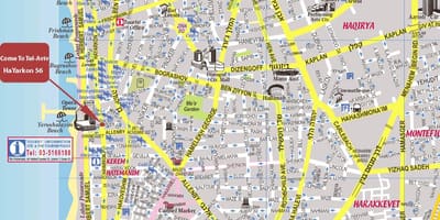 Mapa de Tel Aviv walking tour